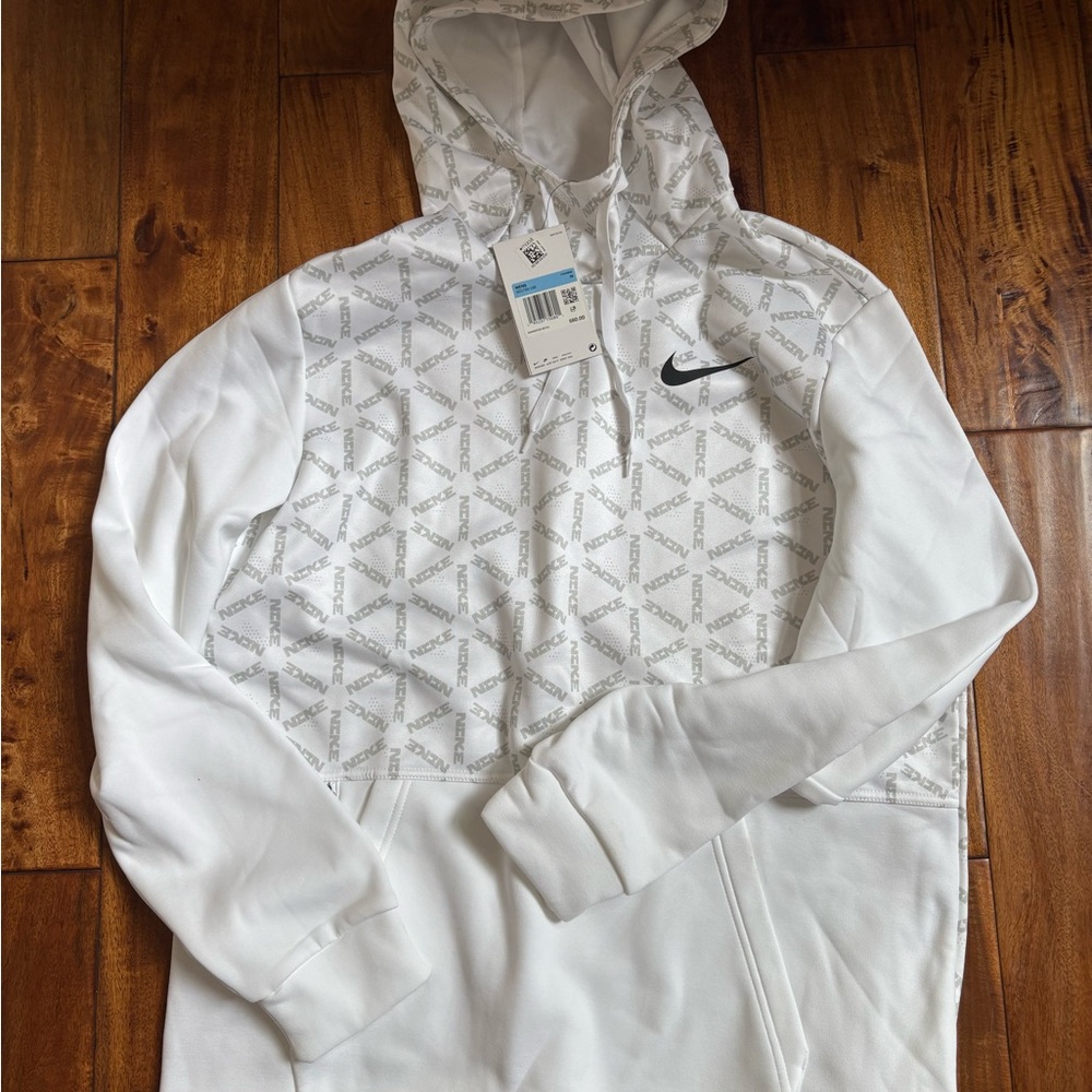 NWT Nike White and Gray Patterned Hoodie